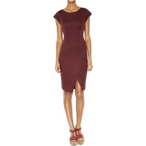 Bar III Womens Purple Dark Prune Ribbed Fitted Envelope Cocktail Dress Small